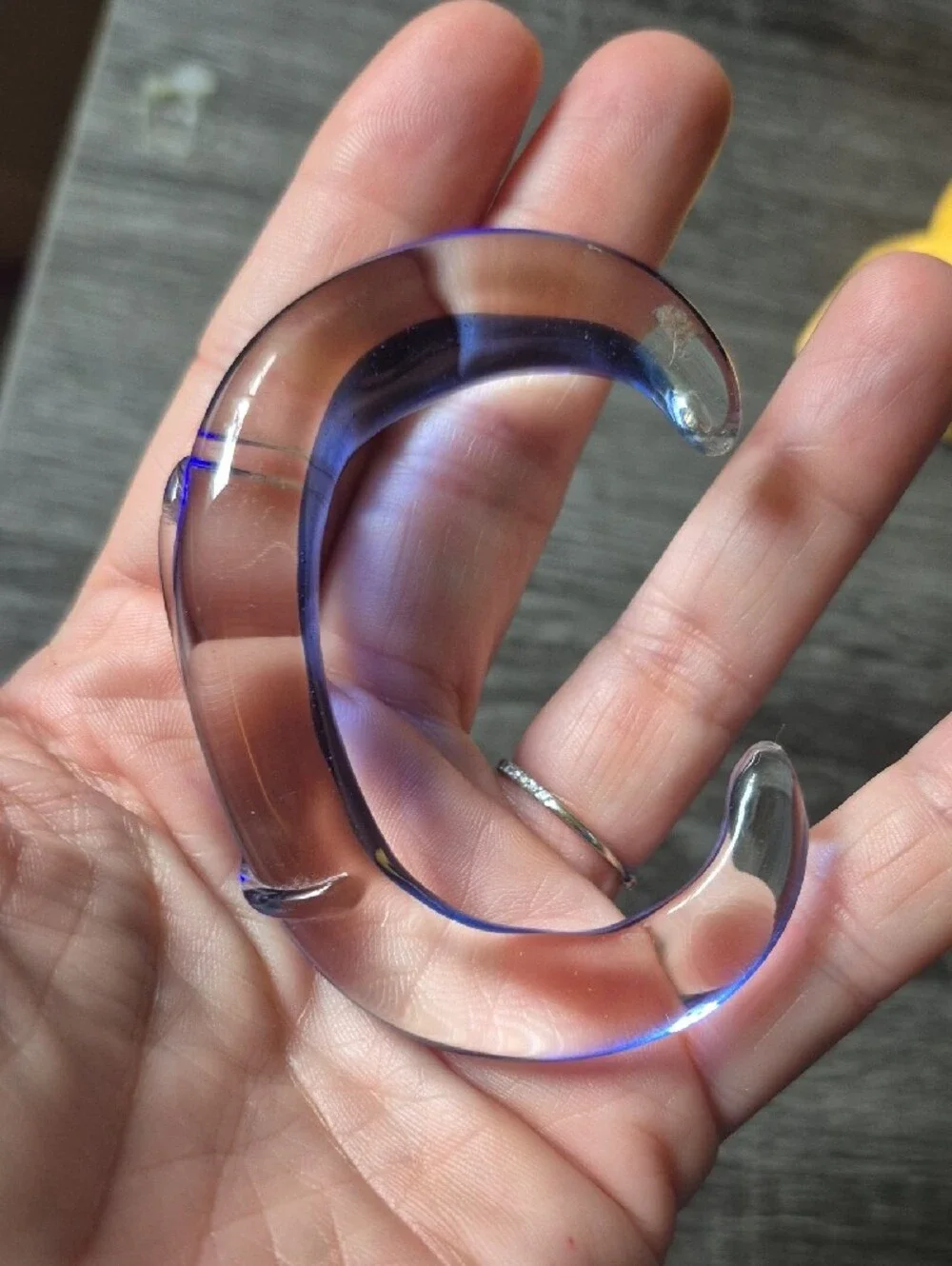 Blue Clear Glass Cuff Bracelet Murano?